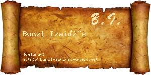 Bunzl Izaiás névjegykártya